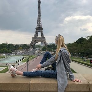 Designer velvet star jeans